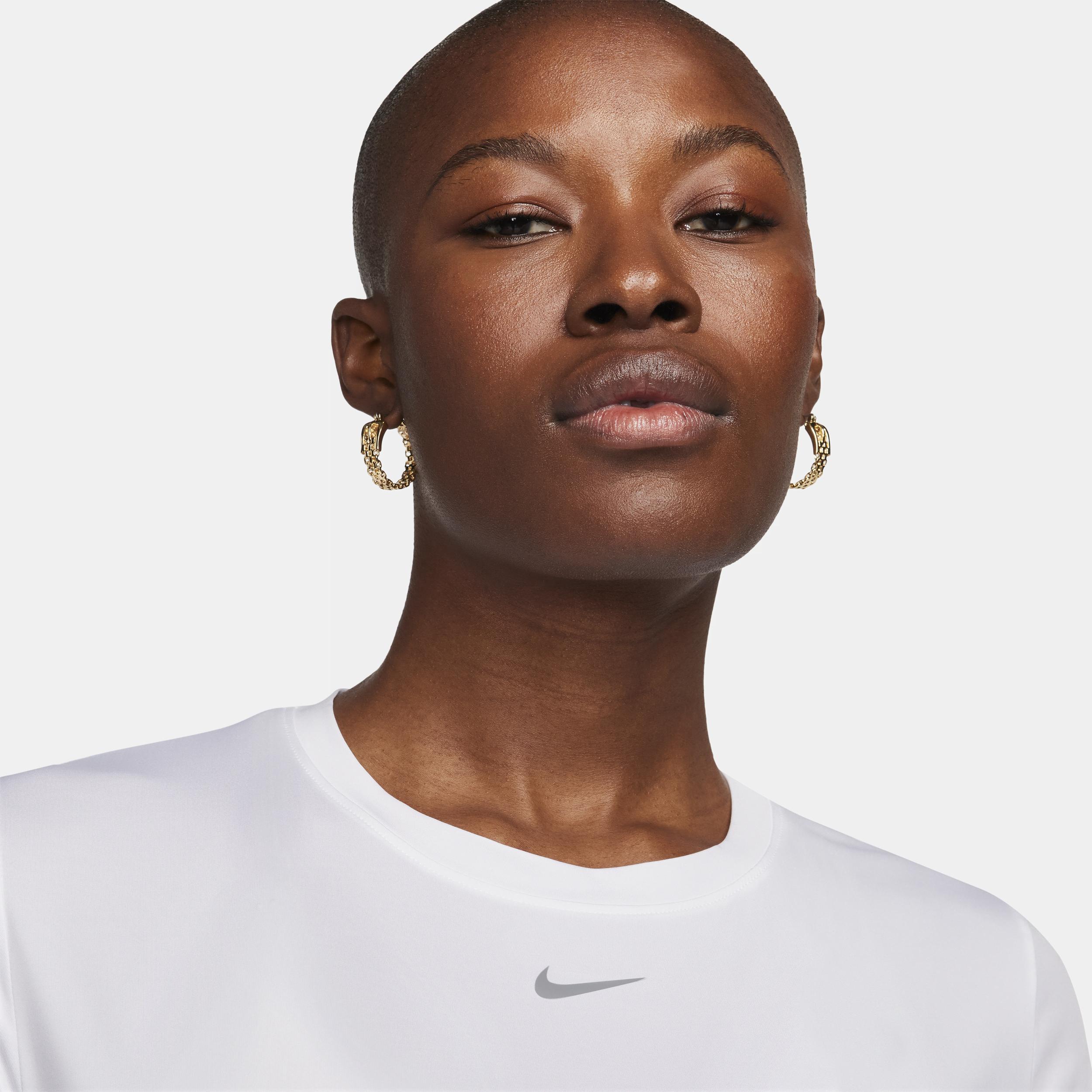 Women's Nike One Dri-FIT Classic Short Sleeve Top, Size: XL, White Product Image