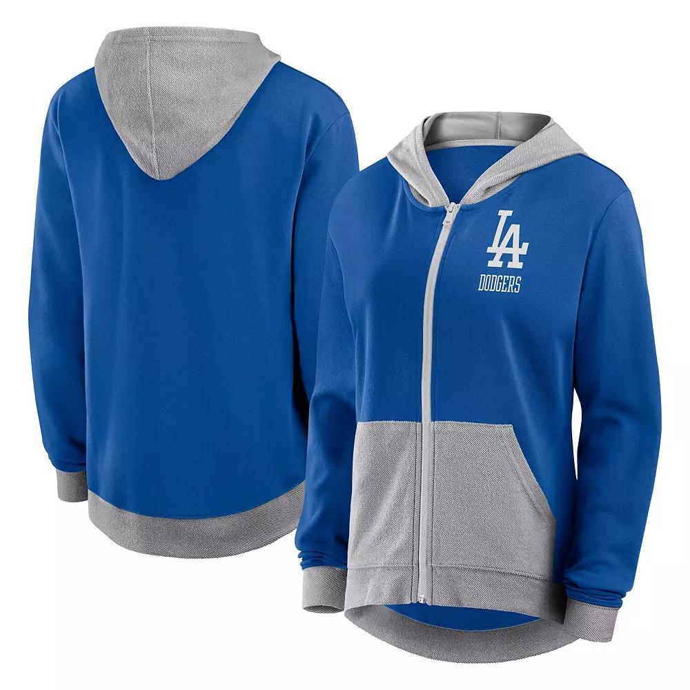 Women's Fanatics  Royal Los Angeles Dodgers Hit It French Terry Full-Zip Hoodie, Size: Small, Blue Product Image