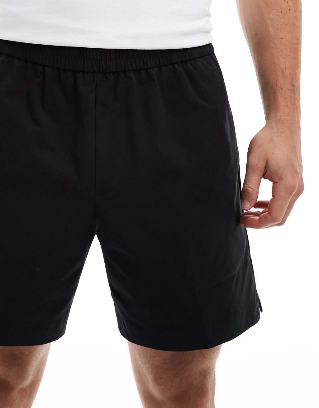 BOSS GREEN crossover woven shorts in black Product Image