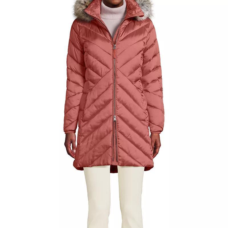 Women's Lands' End Insulated Plush Lined Winter Coat, Size: Small, Dark Pink Clay Product Image