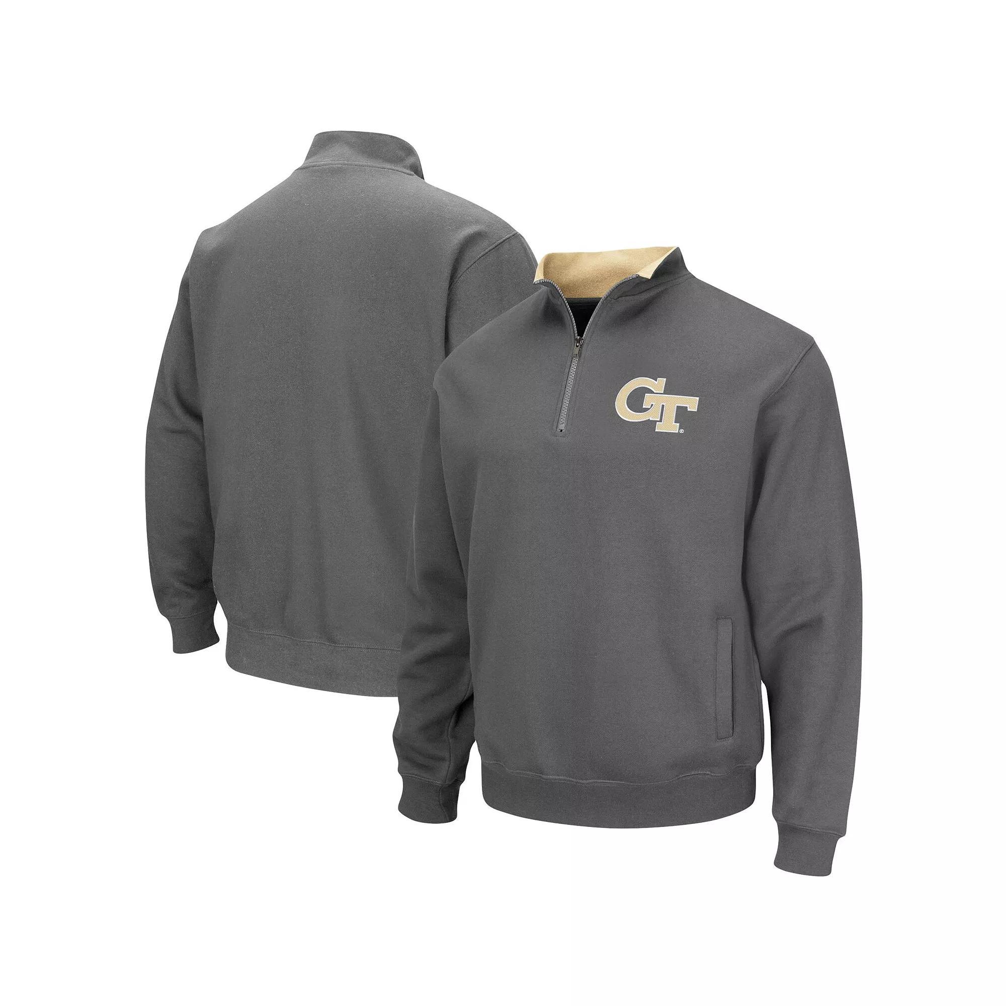 Men's Colosseum Charcoal Georgia Tech Yellow Jackets Tortugas Logo Quarter-Zip Pullover Jacket, Size: Small Product Image