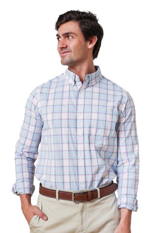 Hope & Henry Men's Organic Stretch Poplin Shirt in English Blue Plaid at Nordstrom, Size Small Product Image