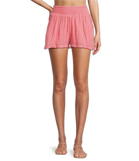 ELAN Cotton Blend Coordinating Smock Waist Shorts Product Image