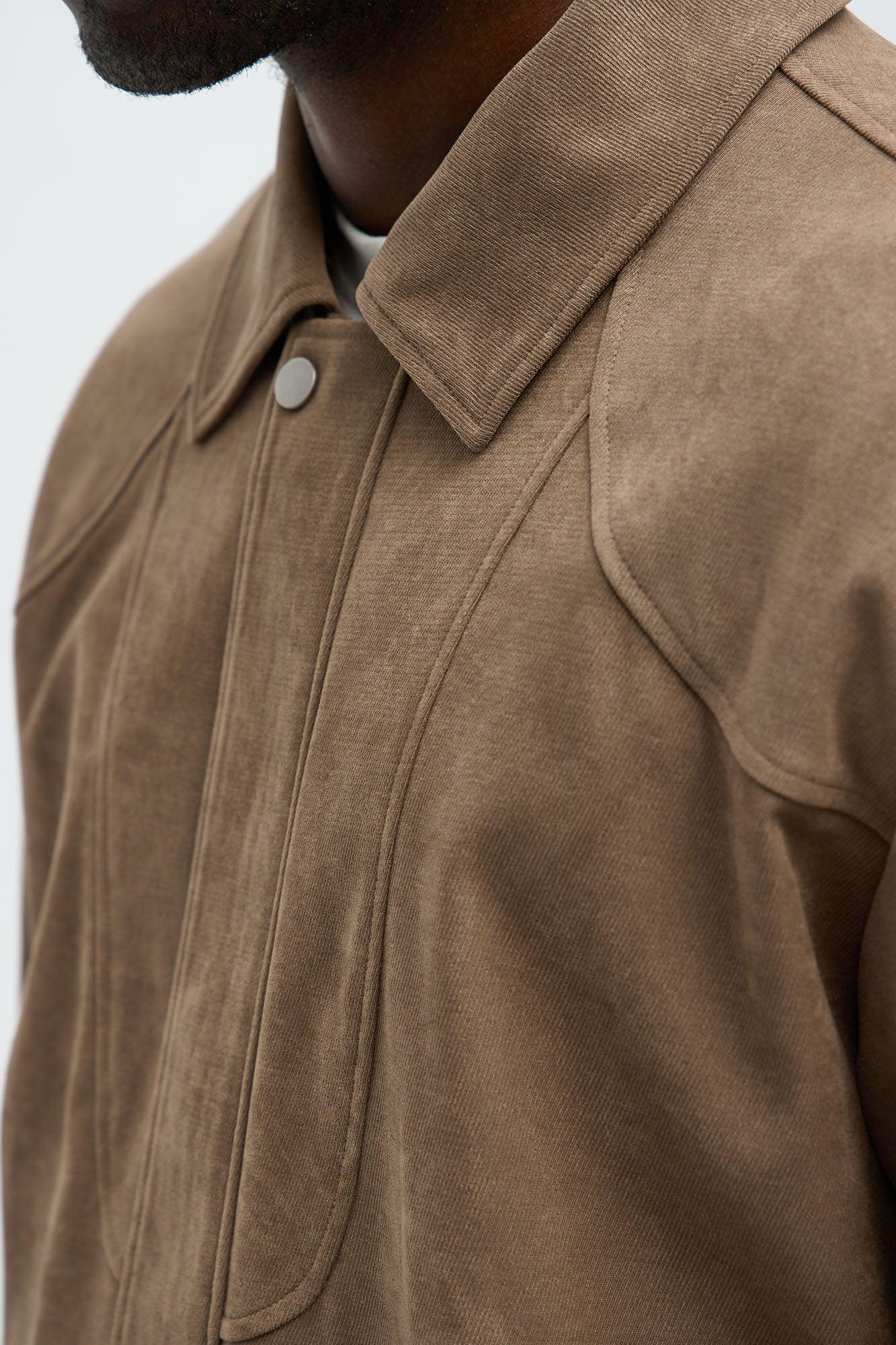 Side Street Paneled Bomber Jacket - Brown Product Image