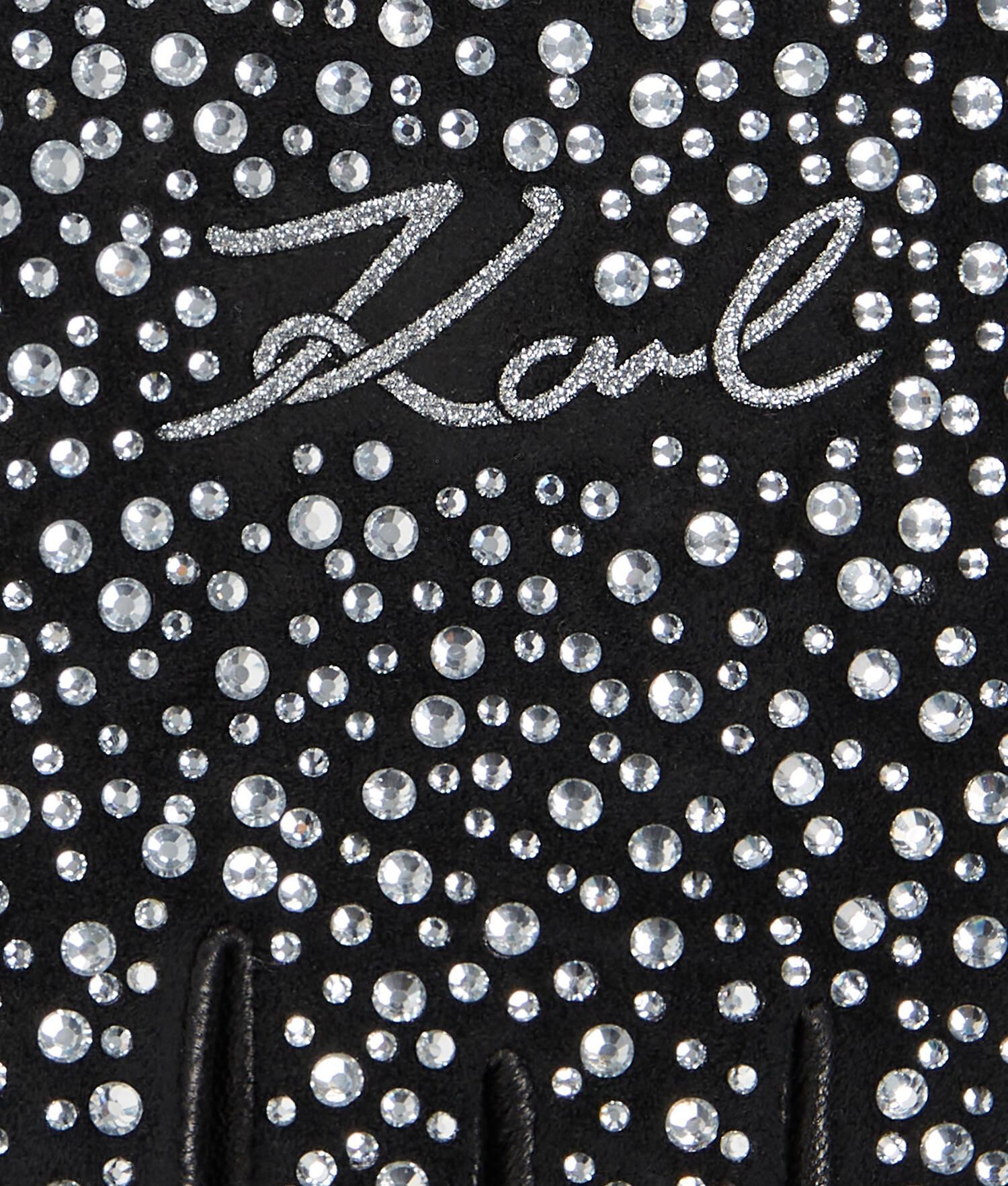K/SIGNATURE RHINESTONE FINGERLESS GLOVES Product Image
