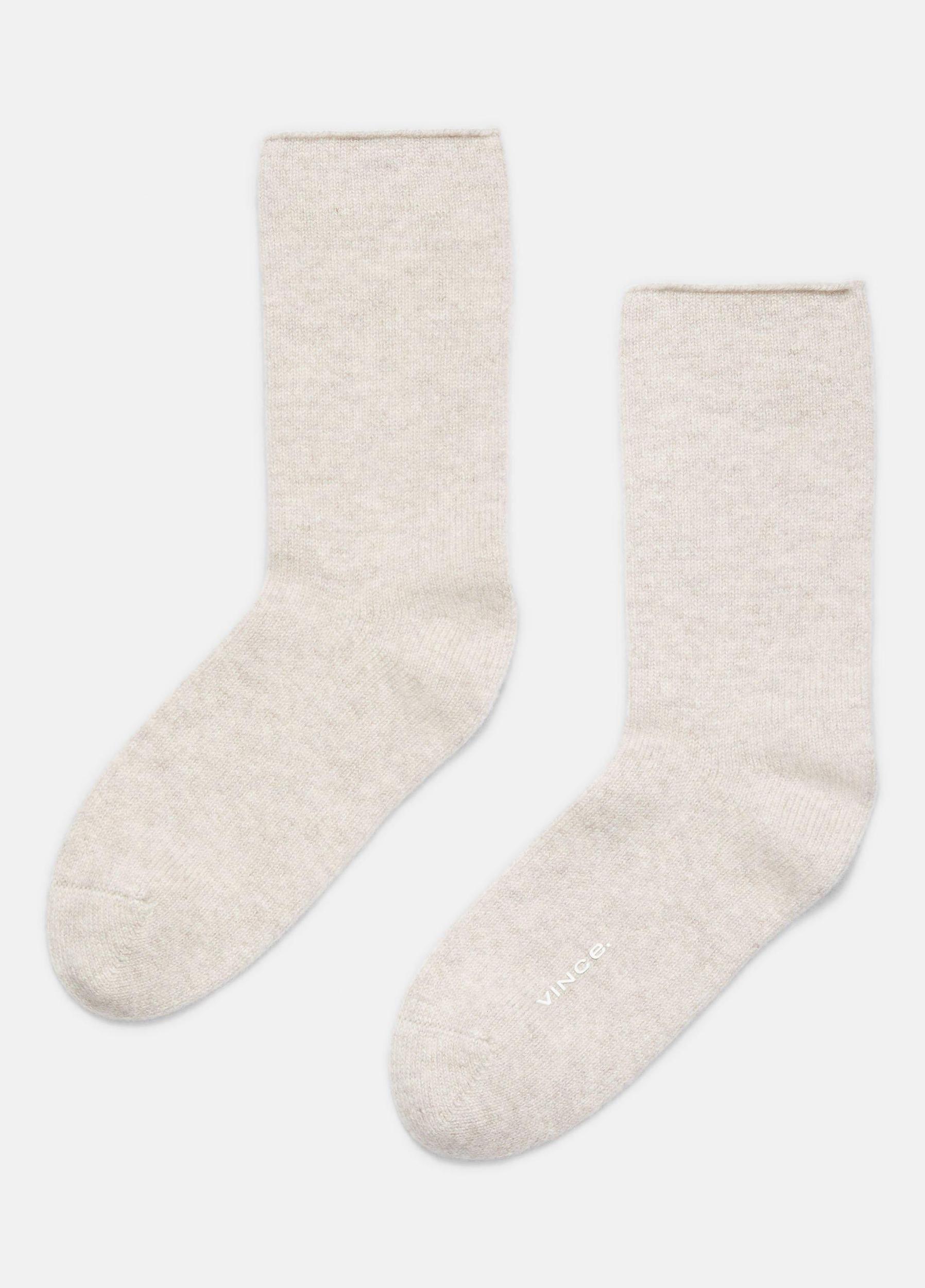 Womens Womens Cashmere Jersey Short Sock, Medium Heather Grey, Size M/L Vince Product Image