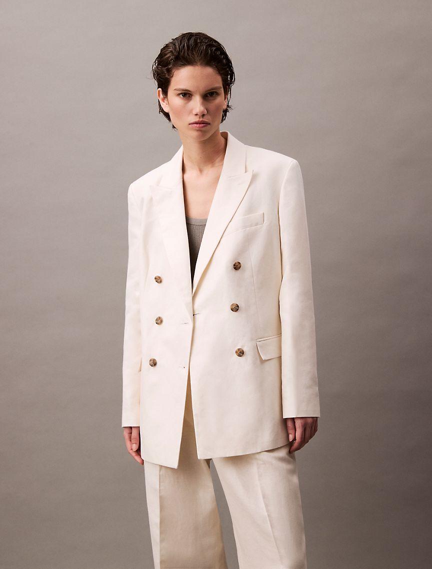 Relaxed Linen Blend Blazer Product Image