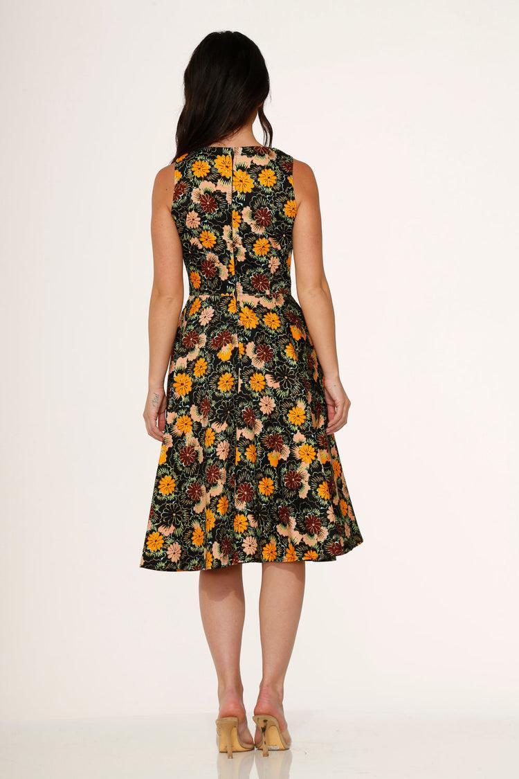 Yellow Floral Swing Dress Product Image