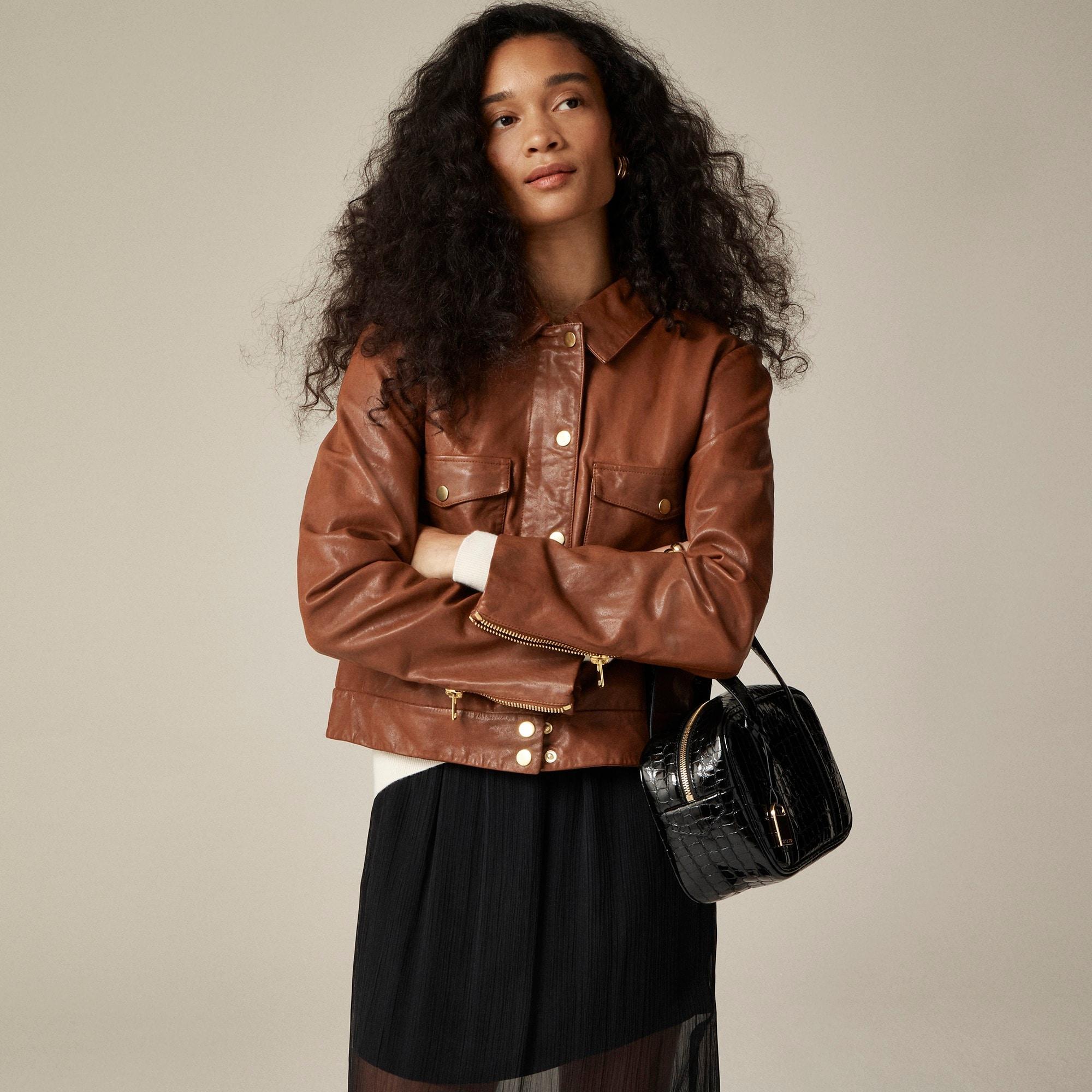 Collection leather shirt-jacket Product Image