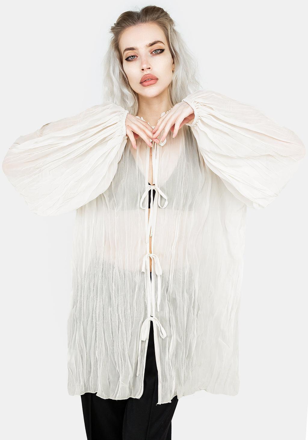 Villain Textured Blouse - White Product Image
