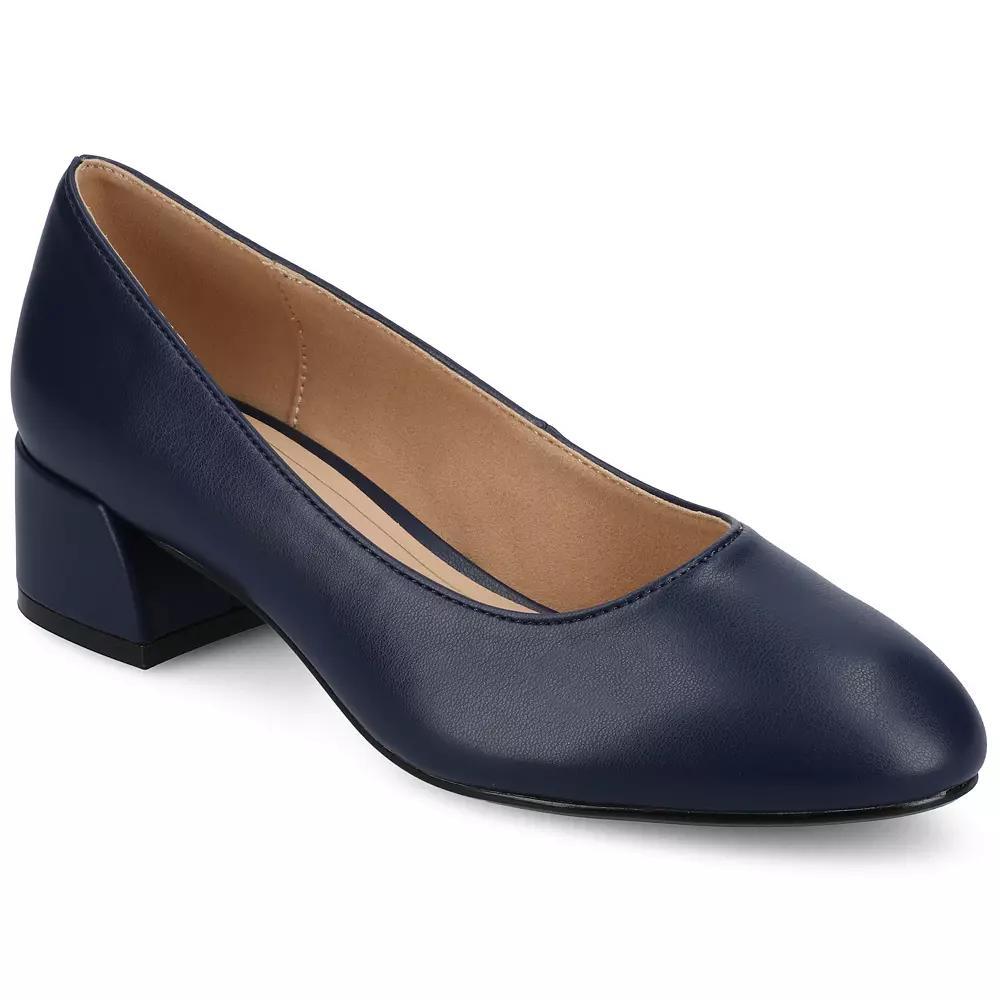 Journee Medium and Wide Width Saarii Women's Slip-On Block Heel Pumps, Size: 10 Wide, Blue Product Image