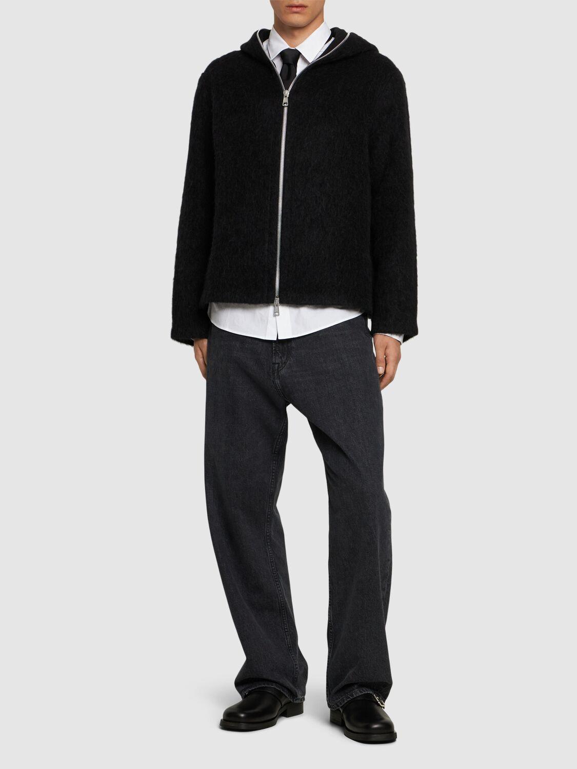 Mens Cotton Sweatshirt with Hood, Zipper Product Image