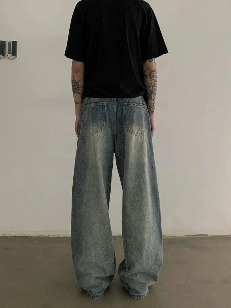 RT No. 18854 WASHED BLUE DENIM STRAIGHT JEANS Product Image