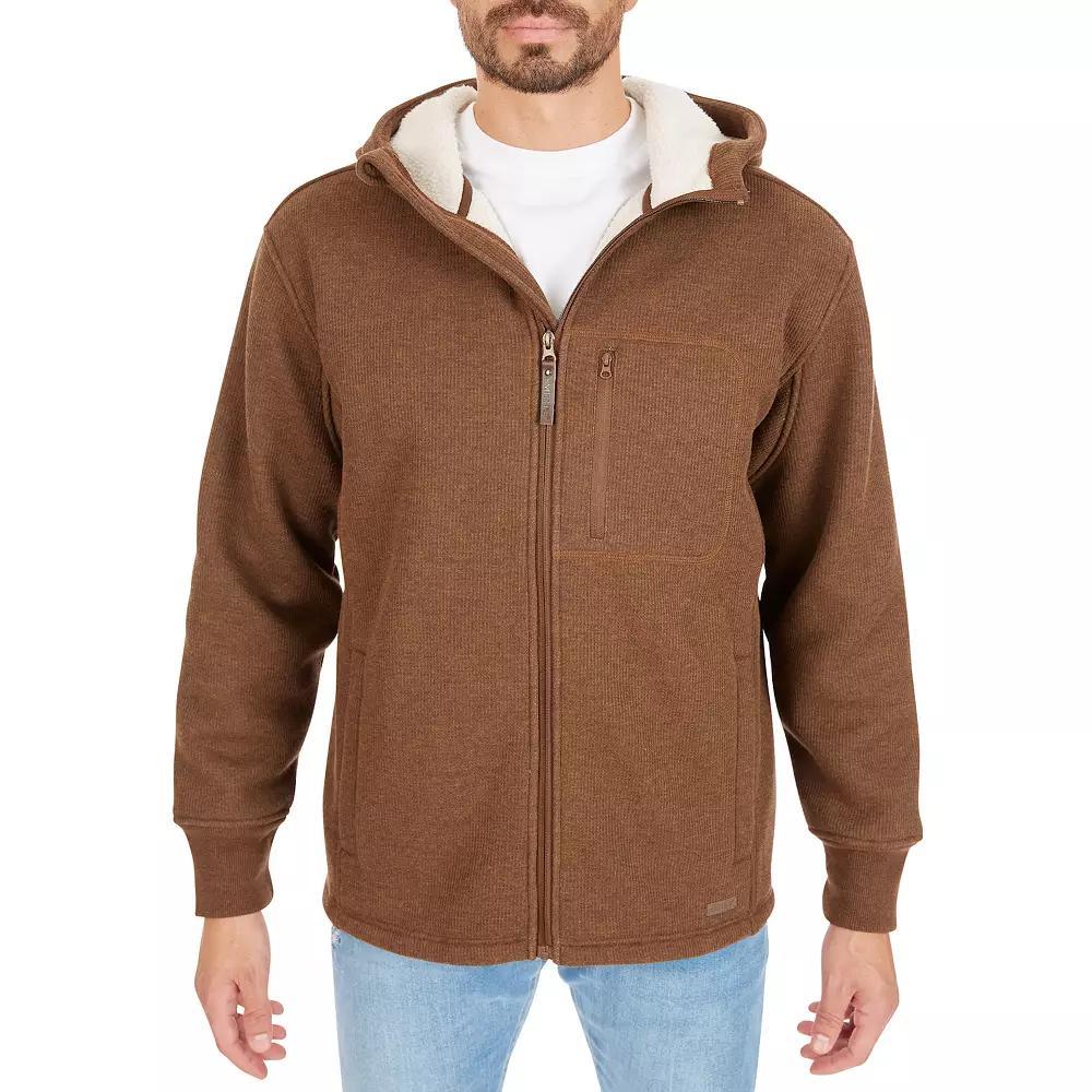 Big & Tall Smith's Workwear Sherpa-Lined Thermal Full-Zip Hooded Shacket, Men's, Size: 3XB, Grey Hazelnut Product Image