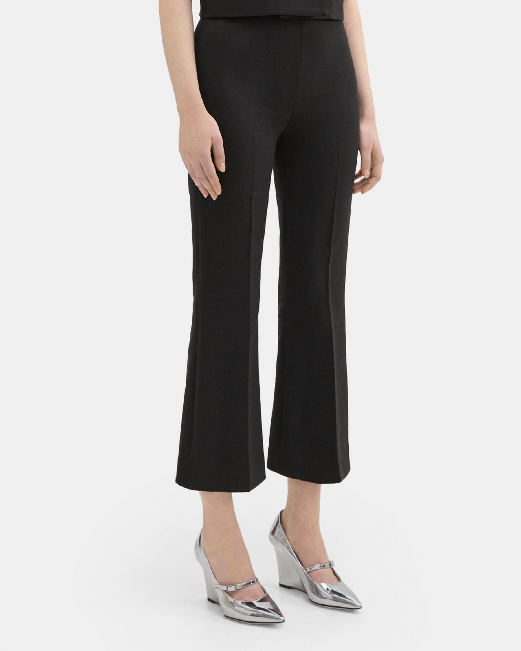 Cropped Kick Pant in Double Weave Product Image
