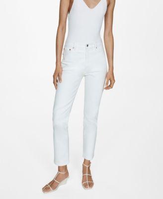 Mango Womens Claudia Slim Crop Waxed Jeans Product Image