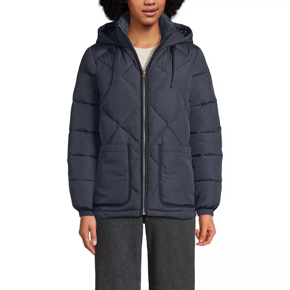 Women's Lands' End FeatherFree Insulated Diamond Quilted Jacket, Size: XL, Lunar Gray Product Image