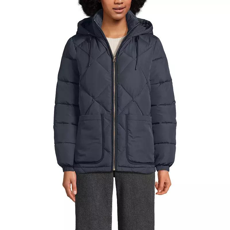 Women's Lands' End FeatherFree Insulated Diamond Quilted Jacket, Size: XL, Lunar Gray Product Image