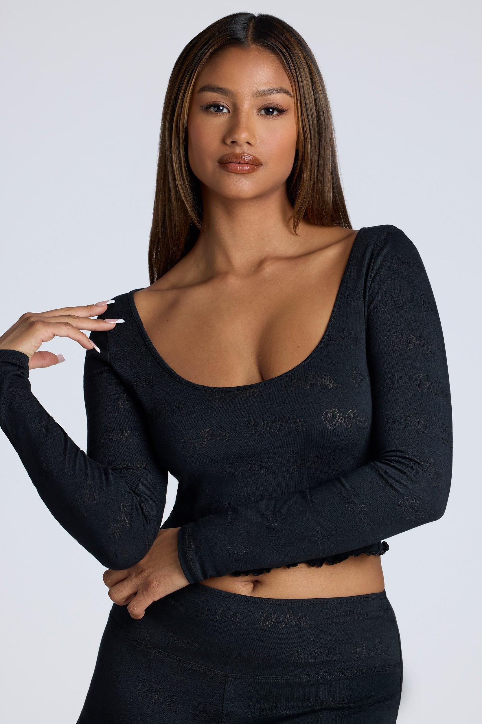 Mid Rise Pointelle Mini Shorts in Black Product Image