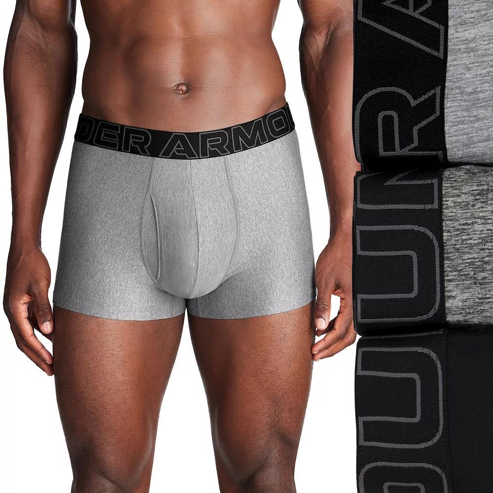 Men's Under Armour 3-pack Performance Tech 3-in. Boxer Briefs, Size: Medium, Silver Product Image
