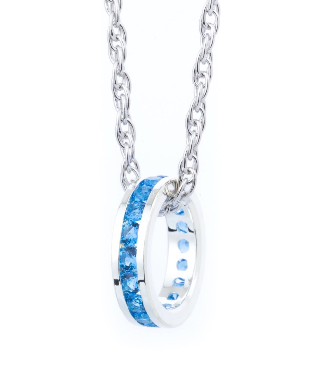 Traditions Jewelry Company Sterling Silver Channel-Set White Topaz Birthstone Pendant Necklace, Womens Product Image