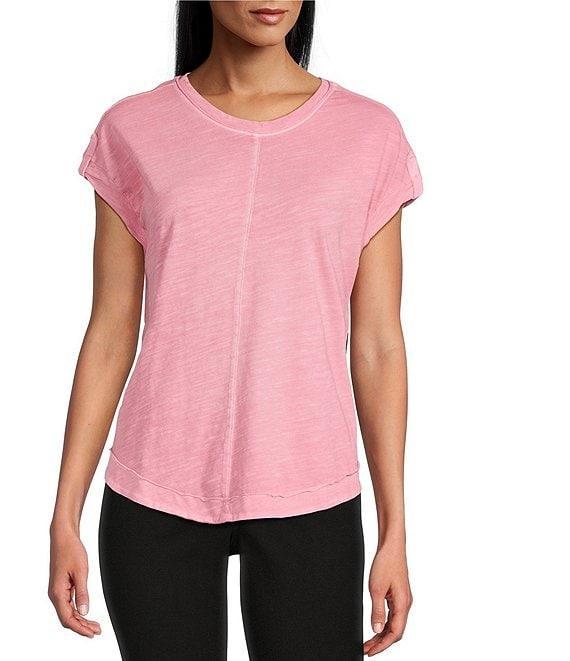 Westbound Petite Size Twist Sleeve Crew Neck Top Product Image