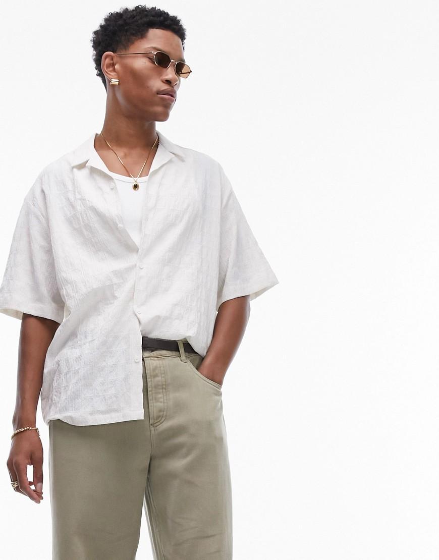 Topman short sleeve square textured shirt Product Image