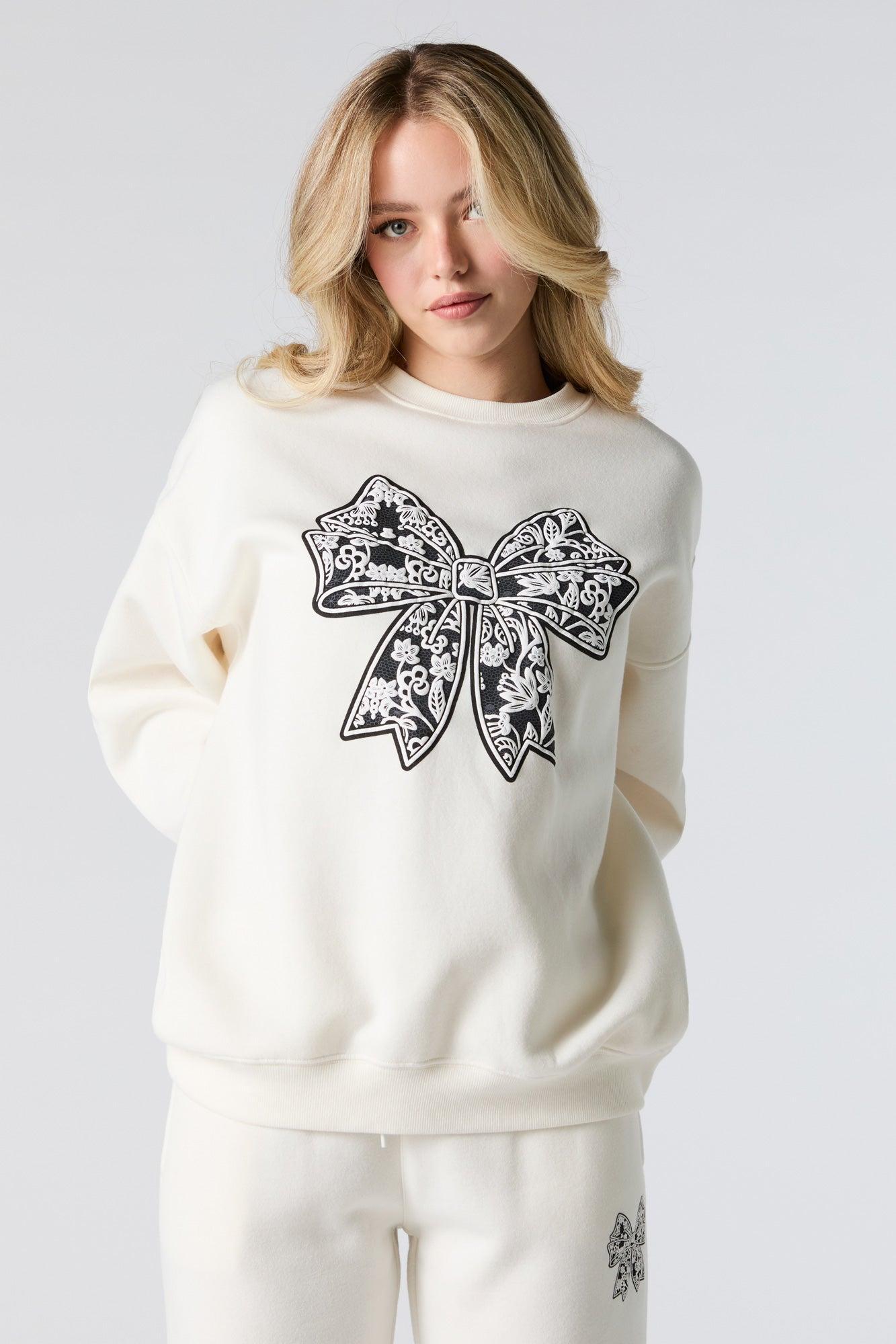 Oversized Graphic Fleece Sweatshirt Female Product Image