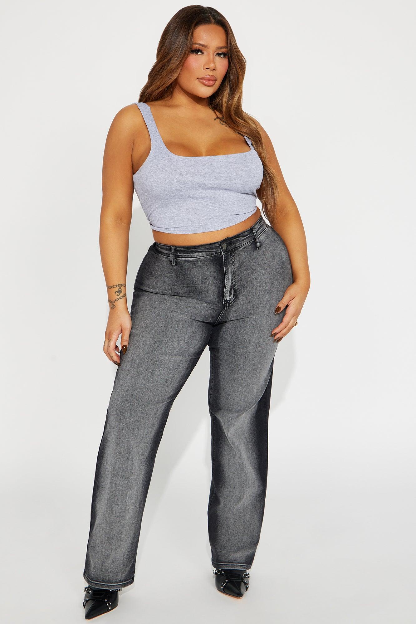 For The Streets Stretch Straight Leg Jeans - Black Wash Product Image