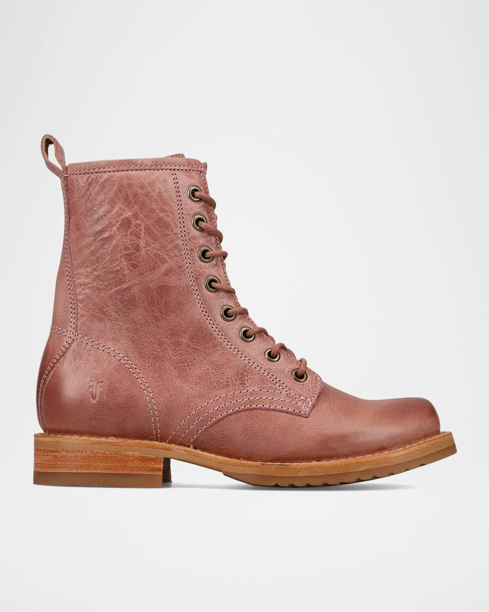 Veronica Flex Leather Combat Boots Product Image