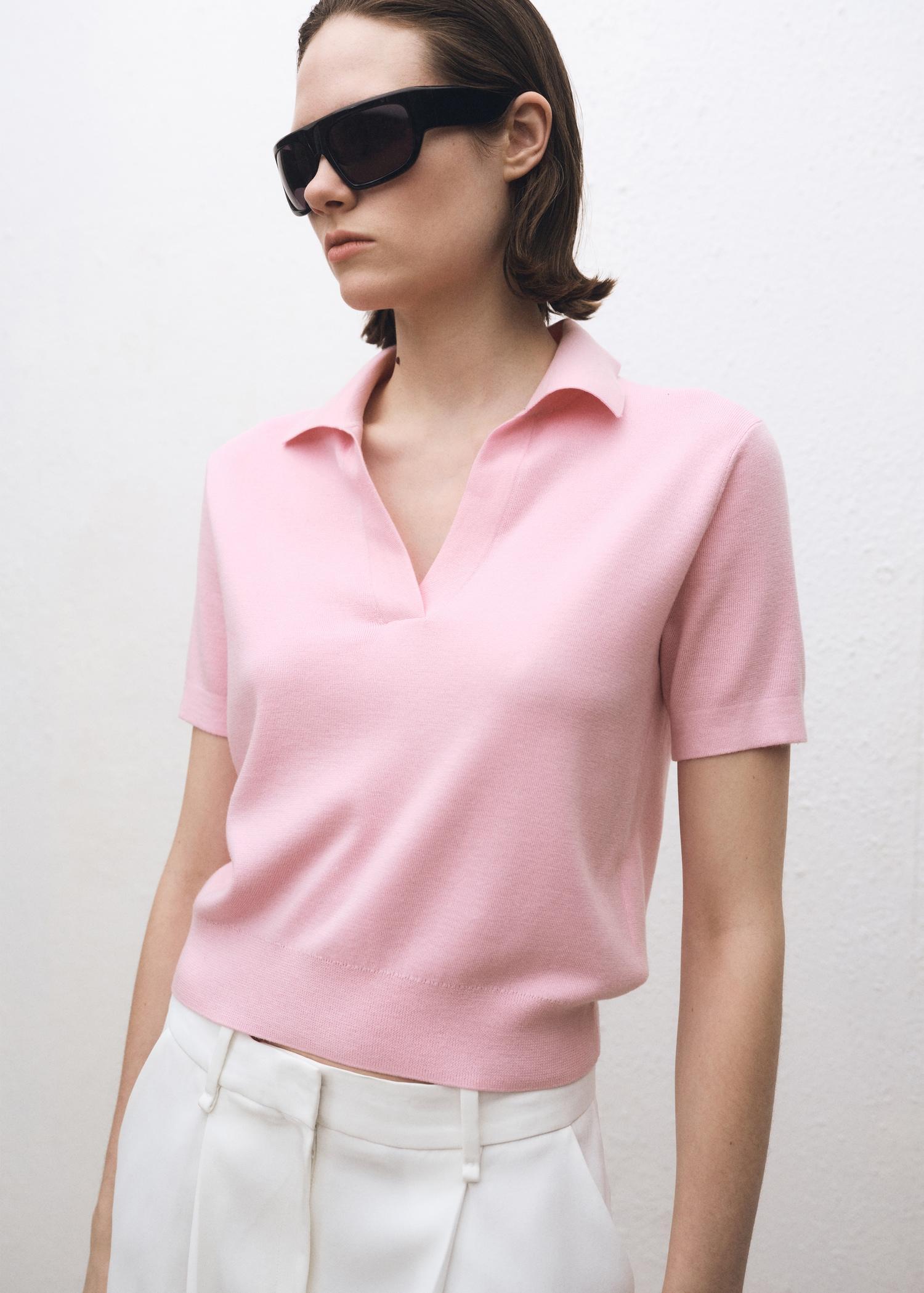 Wool-blend polo-neck sweater - Women | MANGO USA Product Image