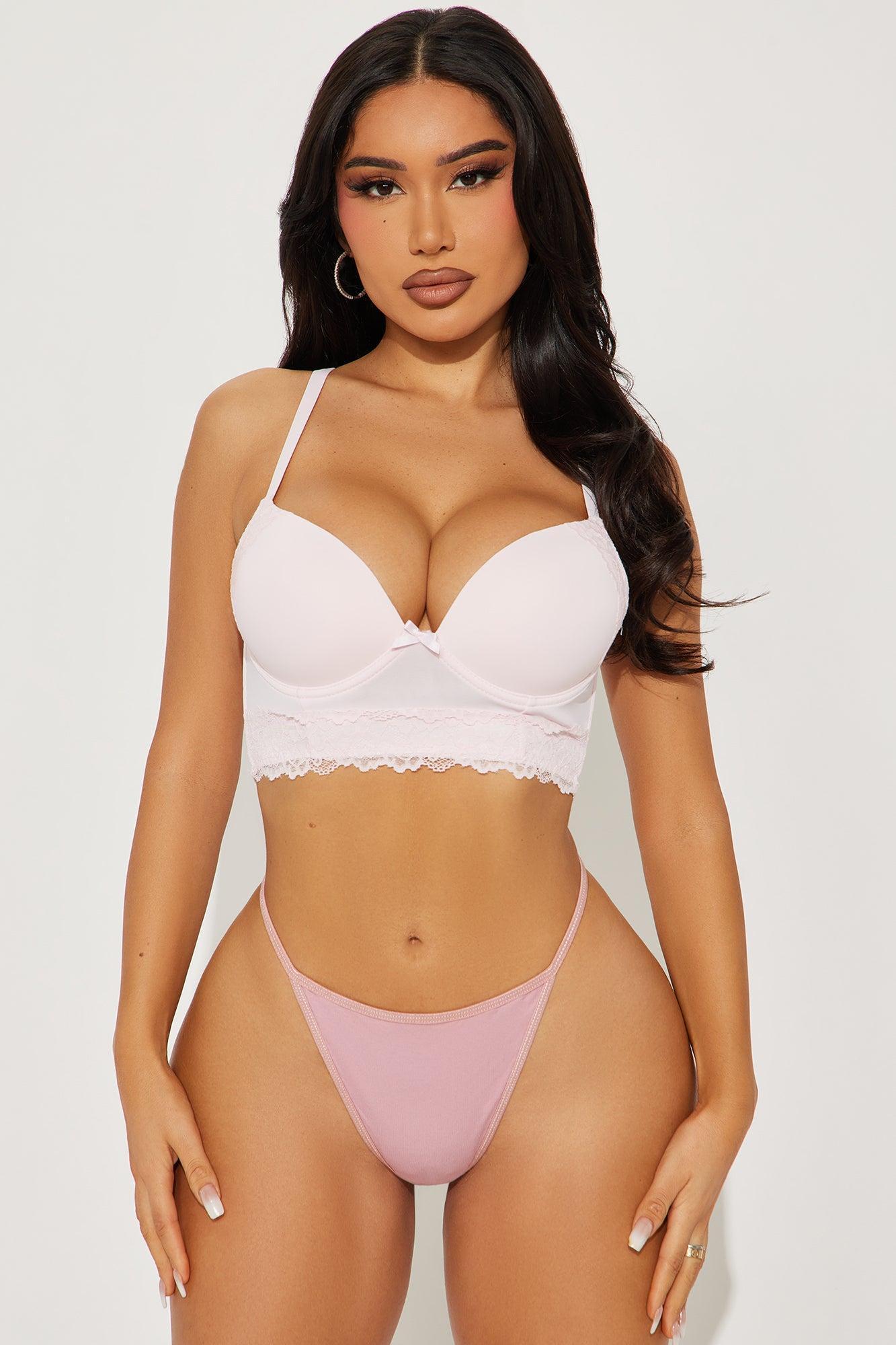 Cute But Bad Longline Lightly Lined Wireless Bra - Pink Product Image