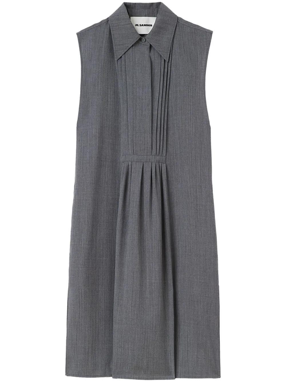 JIL SANDER Hemdkleid Mit Glattem Kragen In Volcanic Glass Product Image