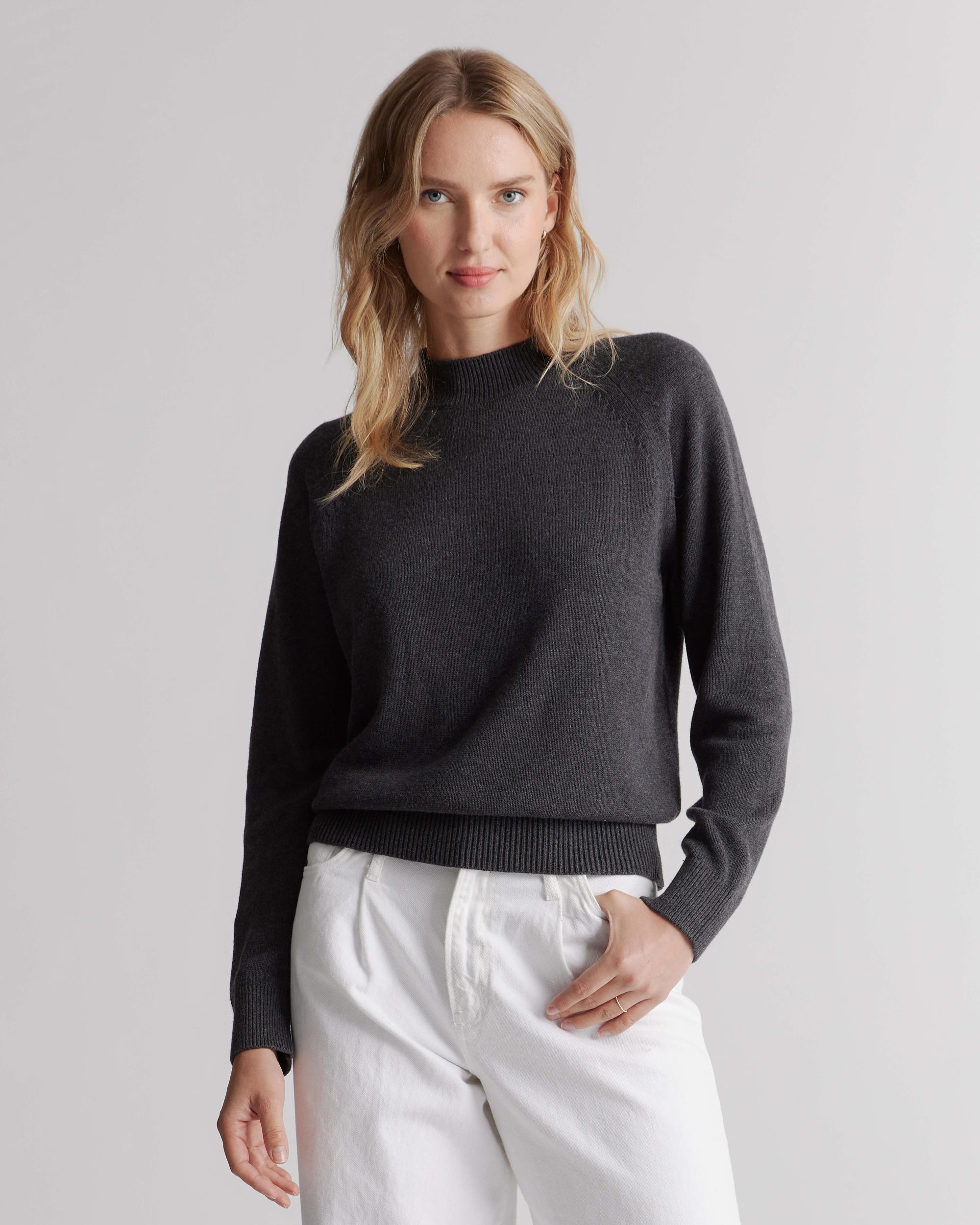 Quince | Women's Mock Neck Sweater Organic Cotton Product Image