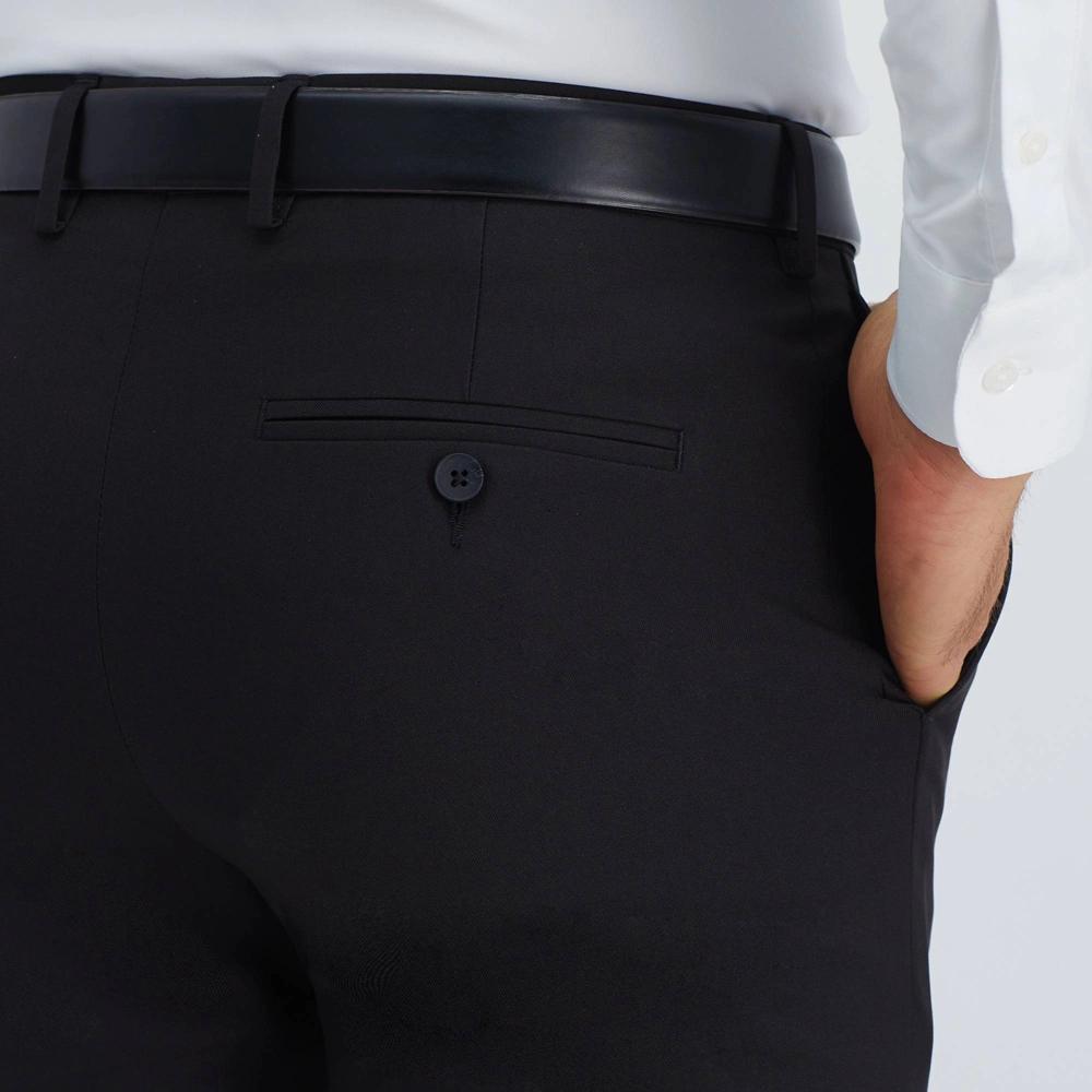 Haggar H26 Men's Stretch Slim Fit Dress Pants - Black 28x30: Lightweight, Mid Rise, Skinny Leg Product Image