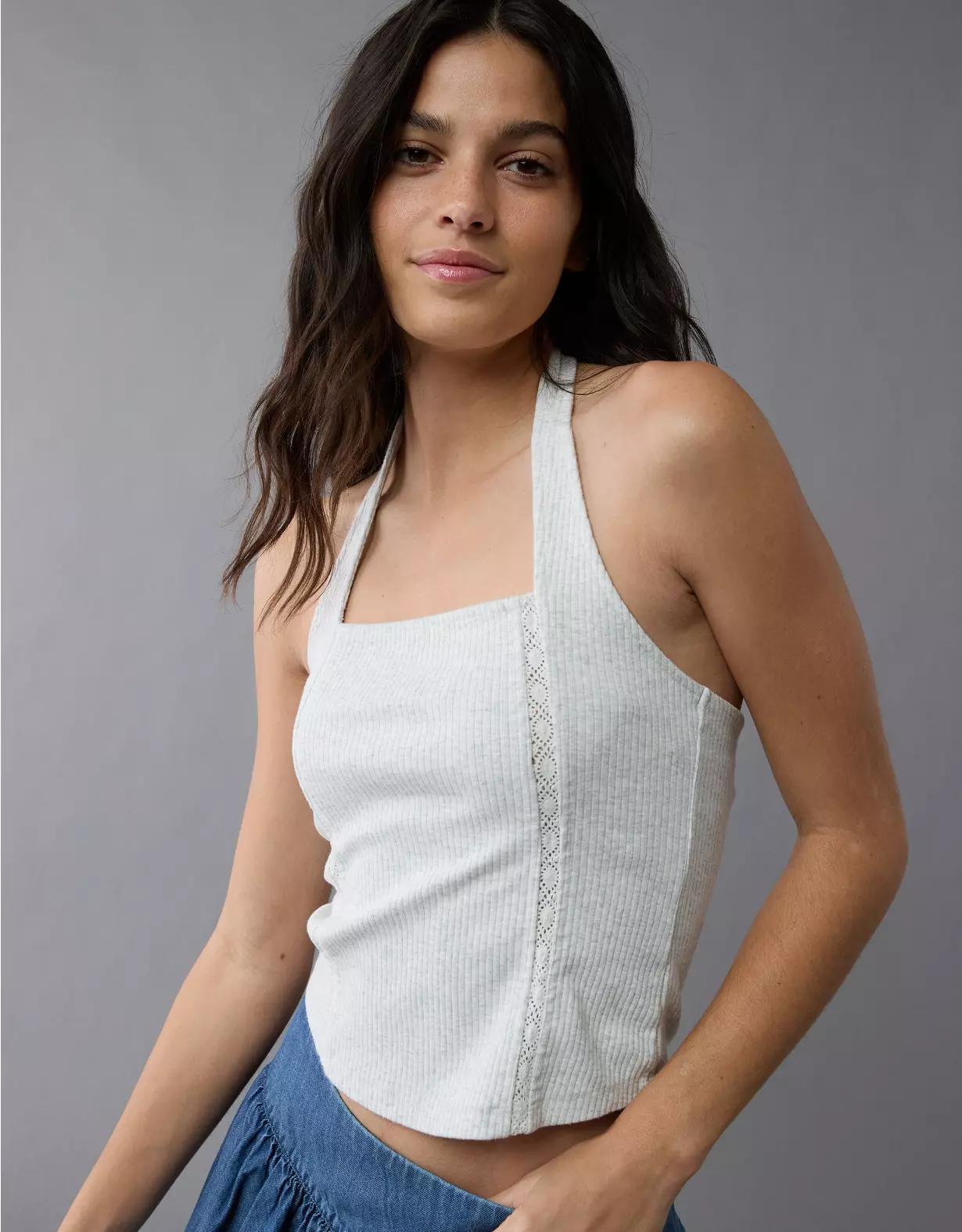 AE Lace Halter Tank Top Product Image