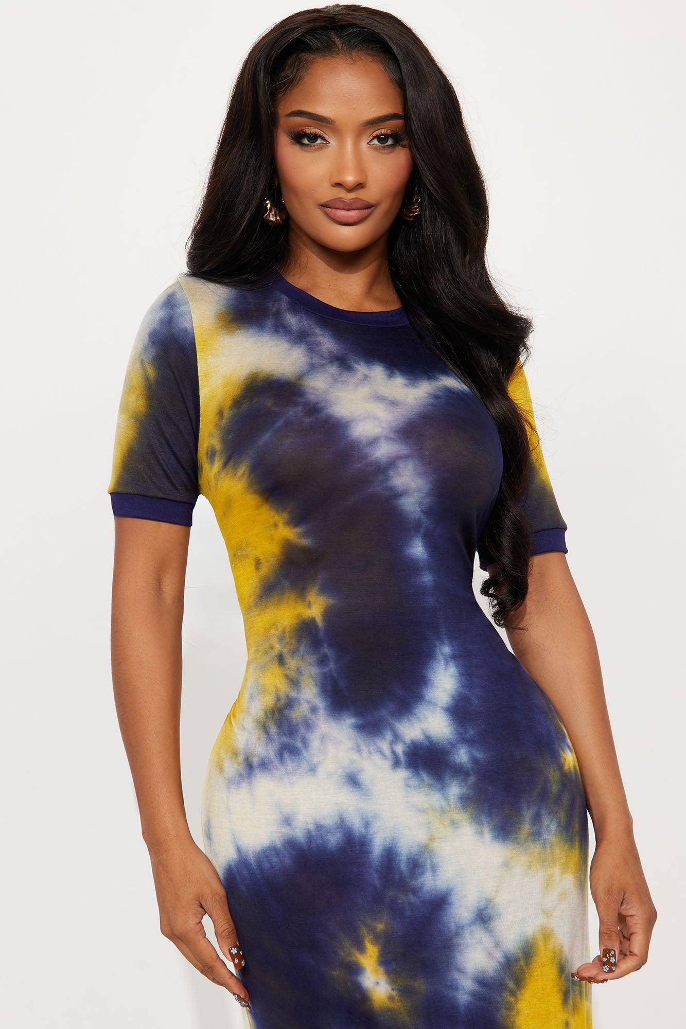 Breezy Tie Dye Maxi Dress - Navy/combo Product Image
