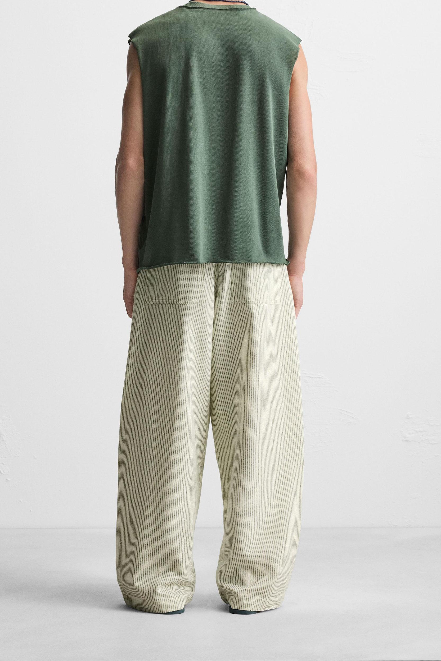 STRIPED BAGGY FIT PANTS Product Image