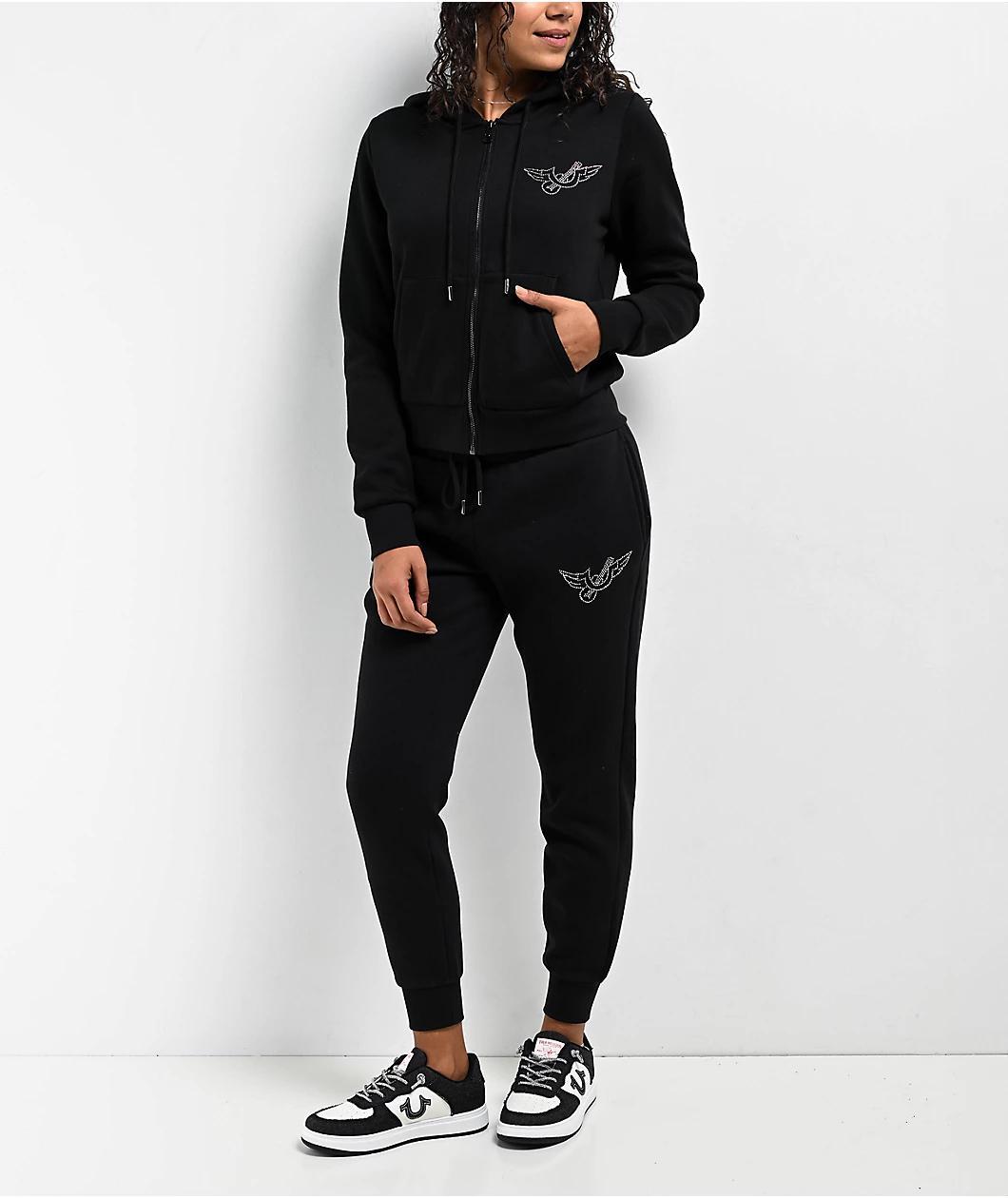 True Religion Crystal Black Zip Hoodie Product Image
