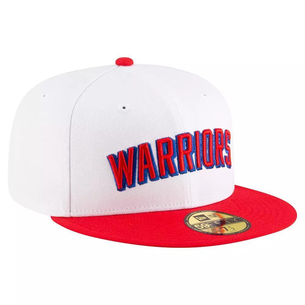 Men's New Era White/Red Golden State Warriors 2024/25 Classic Edition Jersey Hook 59FIFTY Fitted Hat, Size: 6 7/8 Product Image