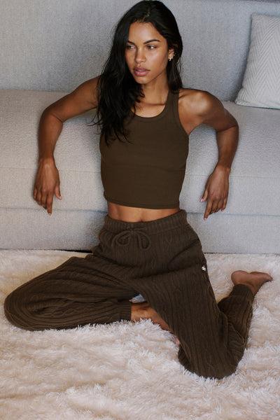 Goddess Ribbed Go-To Tank - Espresso Product Image