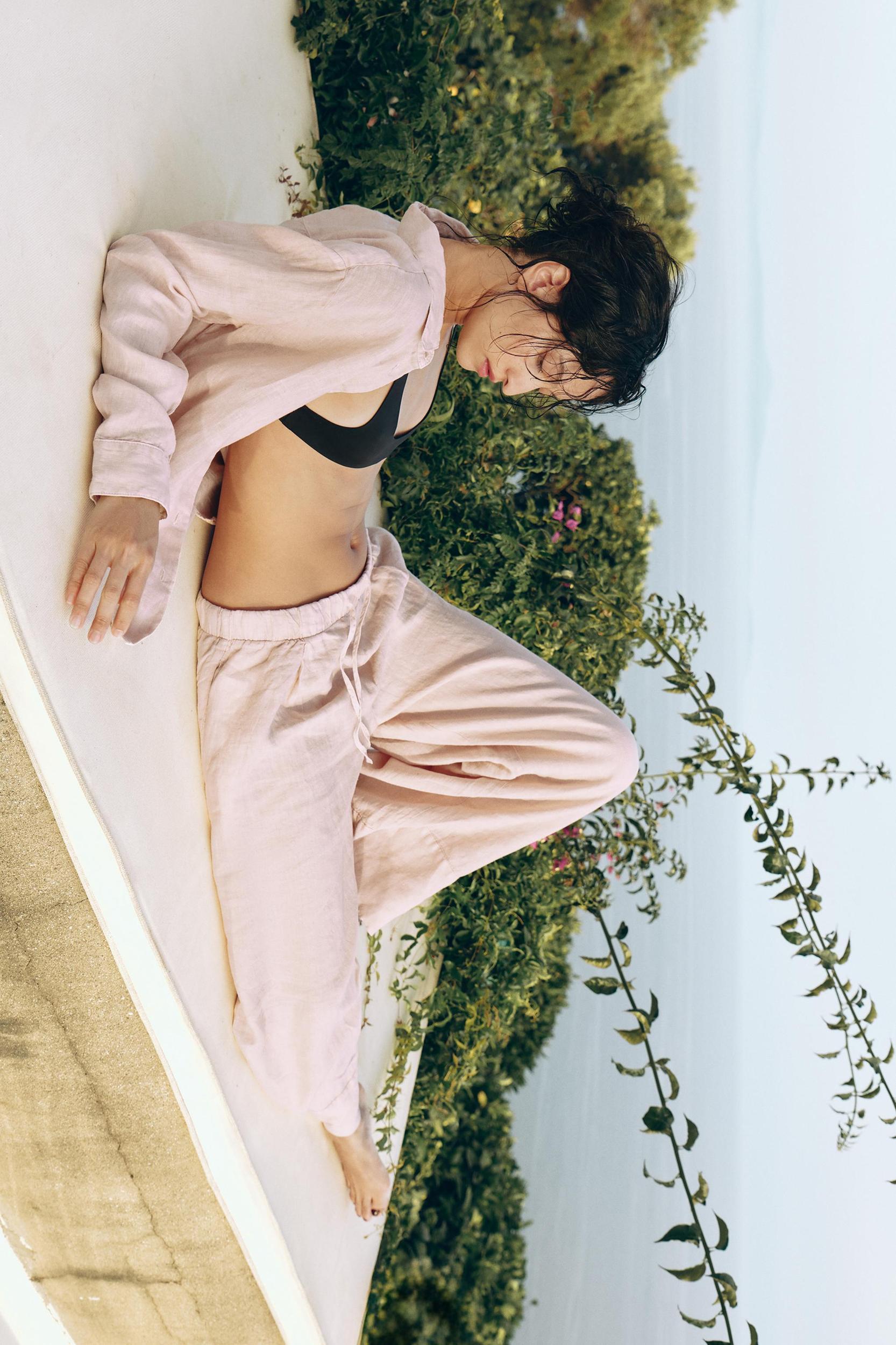 100% LINEN PALAZZO PANTS ZW COLLECTION Product Image