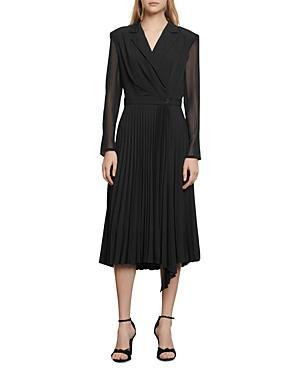 Sandro House Pleated Midi Dress Product Image