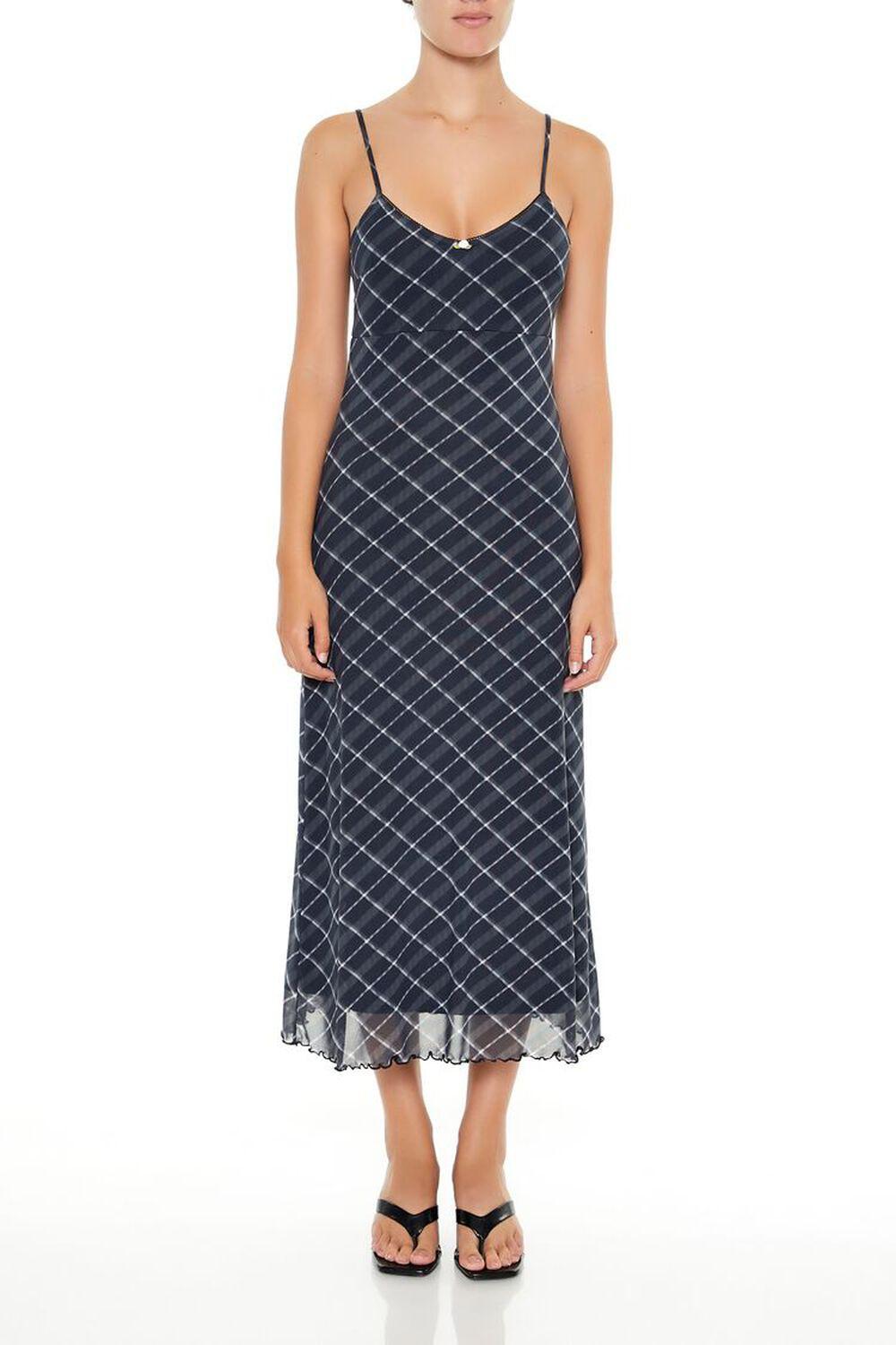 Rosette Plaid Midi Dress | Forever 21 Product Image