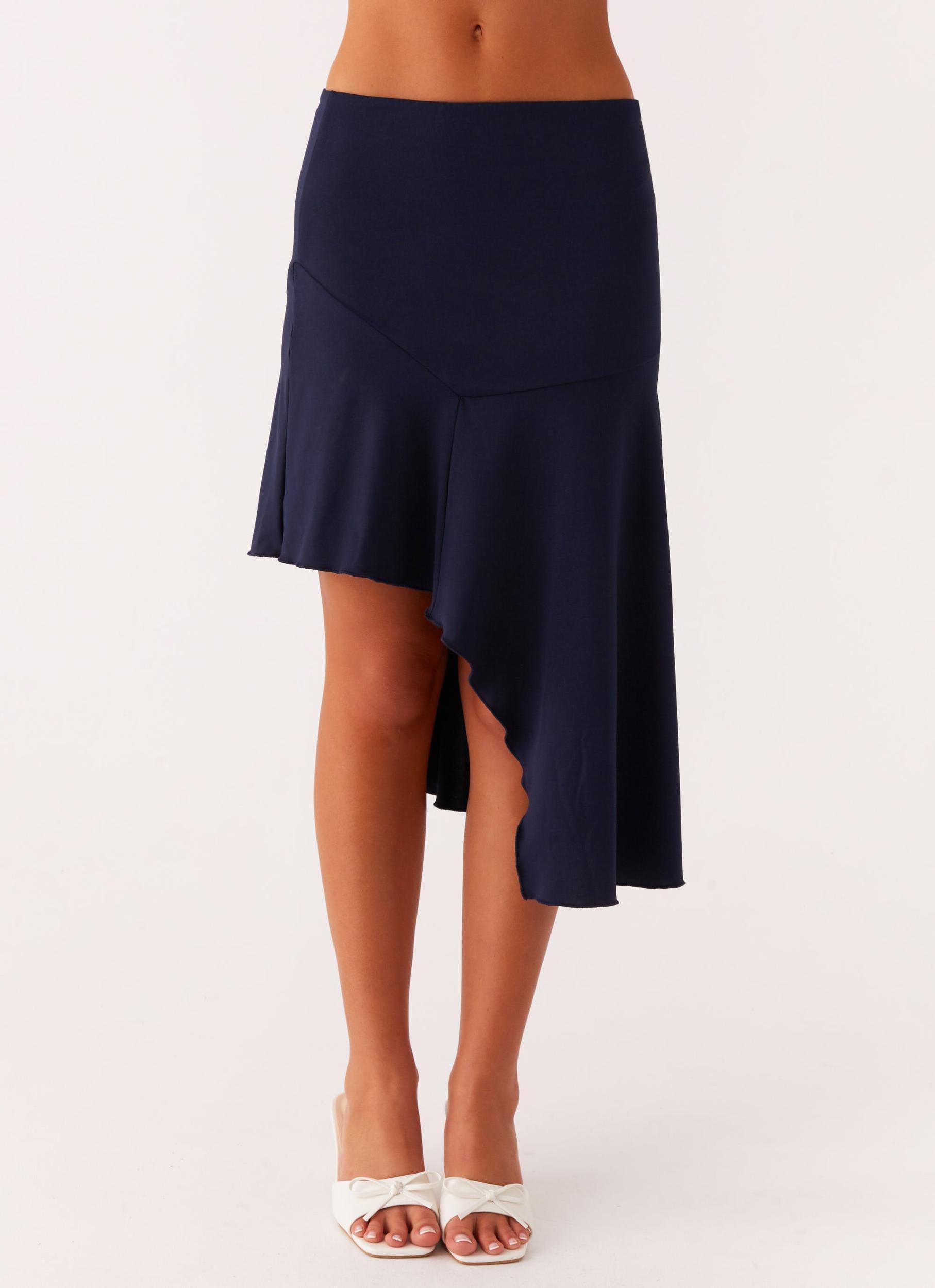 Viola Midi Skirt - Navy Product Image