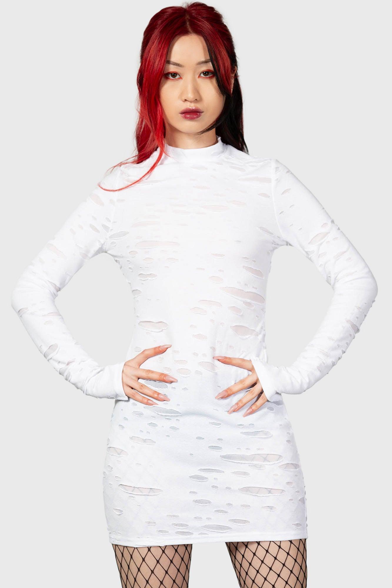 Illuminated Demon Long Sleeve Dress Female Product Image