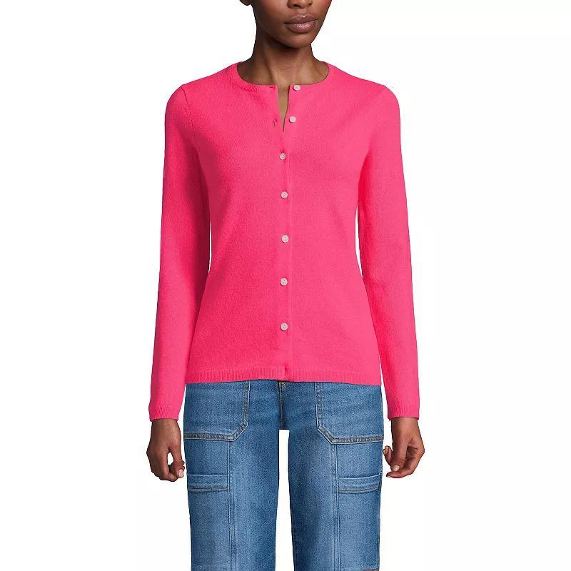 Women's Lands' End Classic Cashmere Cardigan Sweater, Size: Medium Tall, Black Product Image