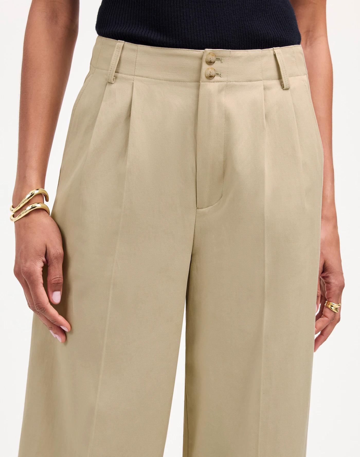 The Harlow Wide-Leg Pant in Drapey Twill Product Image