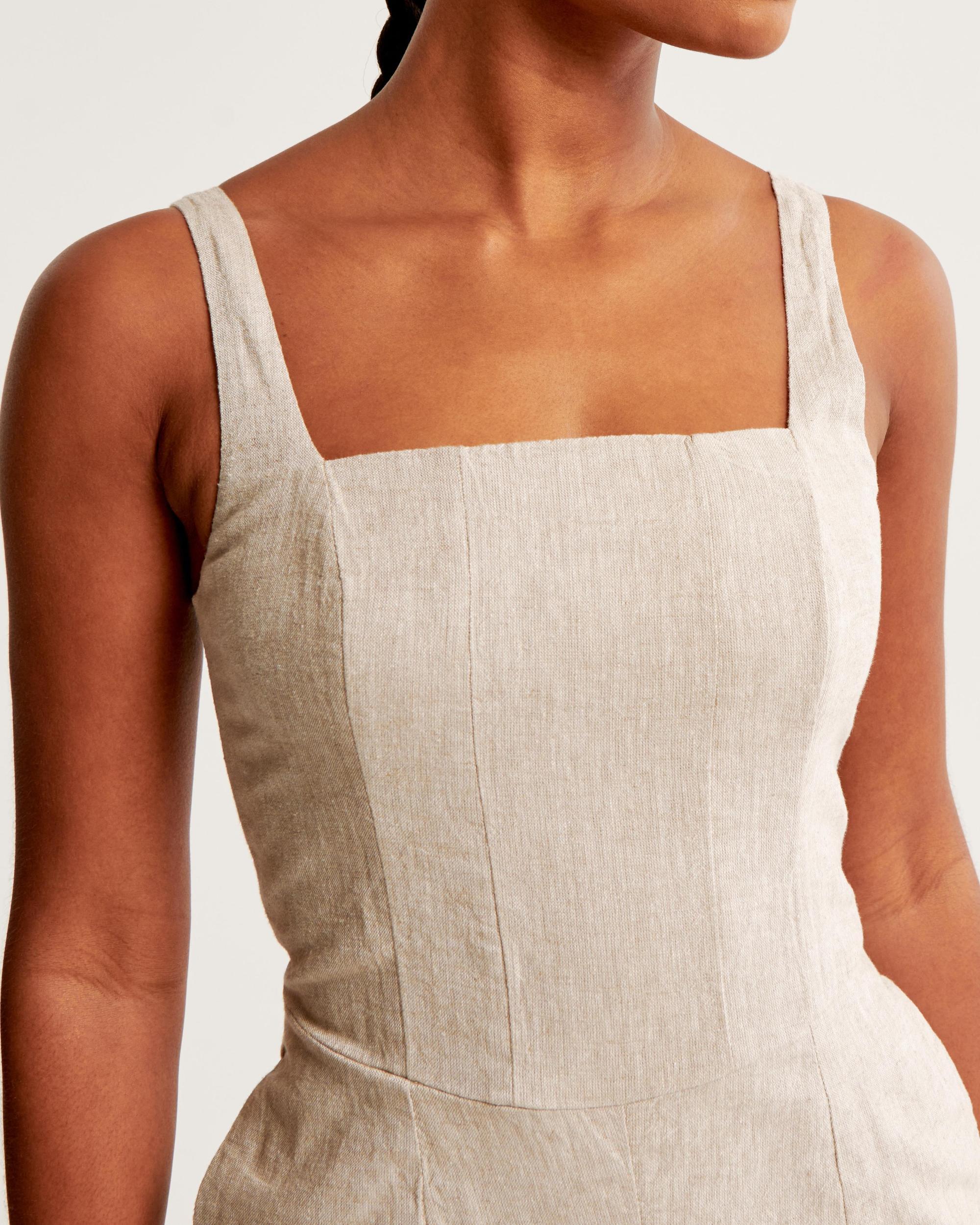 Squareneck Linen-Blend Jumpsuit Product Image