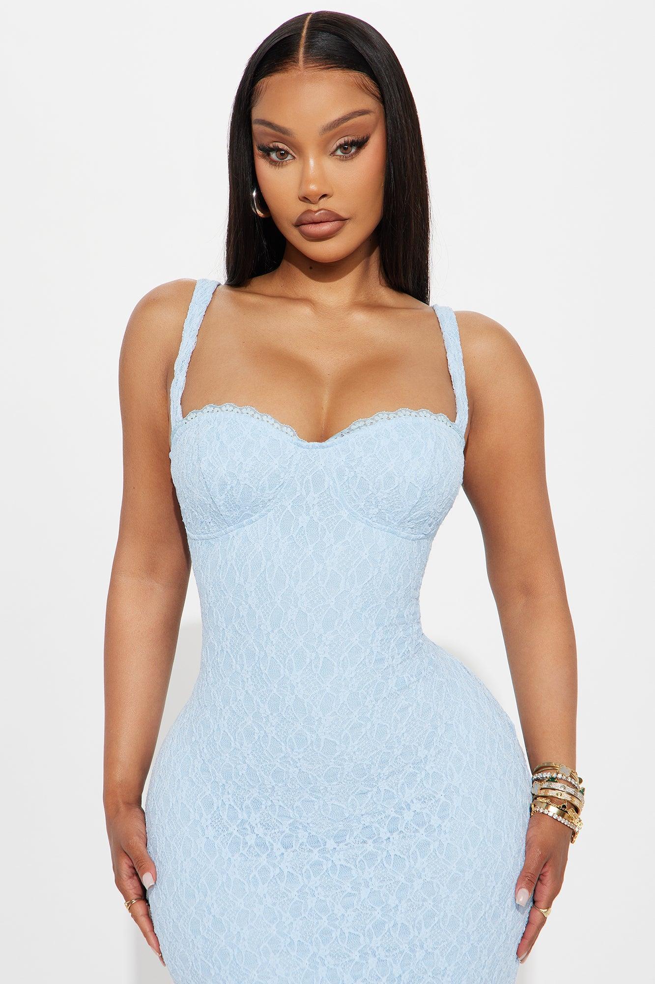 Cleo Lace Maxi Dress - Light Blue Product Image